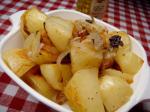 American Roasted New Potatoes With Caramelized Onions and Truffle Oil Appetizer