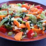American Fried Pak Choi Vegetables with Peppers Carrots and Garlic Sauce Appetizer