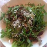 American Green Leaf Salad with Rocket and Parmesan Cheese Appetizer
