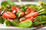 American Baby Spinach and Strawberry Salad with Maple Dressing Appetizer