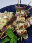 American Grilled Chicken Red Onion and Mint Kebabs Appetizer
