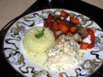 American Stuffed Chicken Breasts With a Creamy Wine Sauce Appetizer