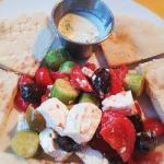 British Greek Salad with Pita and Tzatziki Appetizer