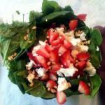 British Spinach Salad Strawberries and Goat Appetizer