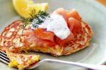 American Corn And Chive Pancakes With Smoked Salmon Recipe Appetizer