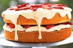 American Strawberry Sponge With Passionfruit Icing Recipe Dessert