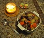 American Baked Farmer Sausage Potatoes and Carrots With Gravy Appetizer