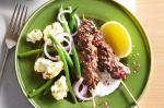 Lebanese Lebanesespiced Lamb Skewers With Roasted Cauliflower Salad Recipe Appetizer