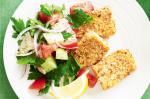 Lebanese Spiced Almond Fish With Fattoush Recipe Dinner