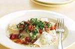 Italian Rocket Ravioli With Tomato And Olive Dressing Recipe Appetizer