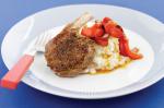 Italian Veal Cutlet With Cheese Lentil Mash and Italian Capsicum Recipe Dinner