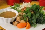 British Udon Noodle Salad with Tofu and Peanut Sauce Appetizer