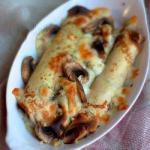 French Pancakes with Mushrooms and Cheese Dinner