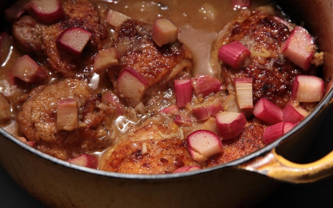 Australian Rhubarbbraised Chicken Thighs Recipe Dessert