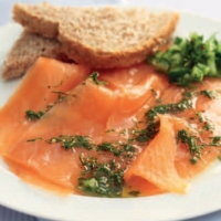 American Smoked Salmon with Mustard Dressing Appetizer