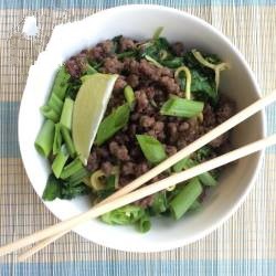 Chinese Noodles with Vegetables and Minced Dessert