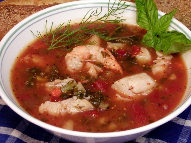 Italian Zuppa Di Pesce Cioppino or Fish Stew Dinner