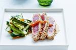 American Sesamecrusted Tuna With Chilli and Ginger Dressing Recipe Appetizer