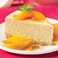 Canadian vanilla and peaches Cheesecake Dessert
