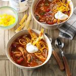 American Slowcooked Chicken Enchilada Soup Appetizer
