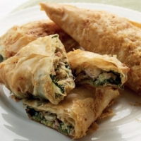 Bulgarian Chicken and Spinach Filo Triangles Appetizer
