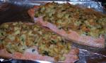 American Baked Trout Fillets With Bread Stuffing Dinner
