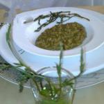 American Risotto Alla Beer with Hop Shoots Appetizer
