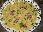 American Penne With Prosciutto in Butter Sauce Dinner