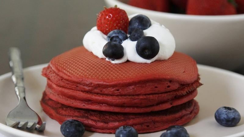 American Patriotic Pancakes Breakfast