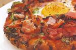 American Egg Pancetta And Rocket Pizzas Recipe Appetizer