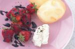 American Balsamic Reduction Strawberries With Pepper And Almond Wafers Recipe Dessert