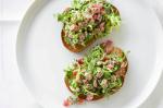 American Salmon Tartare Salad On Light Rye Recipe Appetizer
