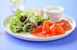 American Smoked Ocean Trout And Mesclun With Creme Fraiche And Dill Sauce Recipe Dinner