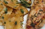 American Rosemary Chicken Breasts  Brown Butter Balsamic Ravioli Appetizer