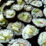 American Cucumber and Avocado Sushi Recipe Appetizer