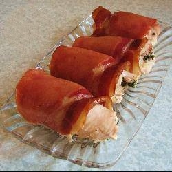 Canadian Rolls of Bacon at the Chicken Appetizer