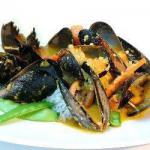 Canadian Mussels in Coconut Milk and Red Curry Paste Appetizer