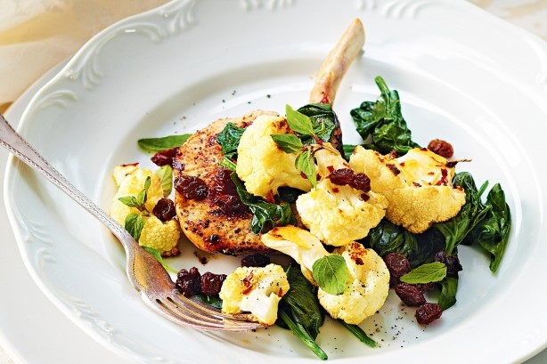 American Roasted Cauliflower Salad With Pork Cutlets Recipe Appetizer