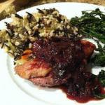 Jamaican Duck Magret in Sauce Prunes and Red Wine Appetizer