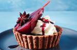 American Chocolate Tarts With Red Wine Pears Recipe Dessert