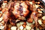 American Oven Roasted Whole Lemonpepper Chicken and Veggies Dinner