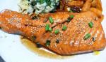American Pan Seared Salmon With Tare Sauce Appetizer