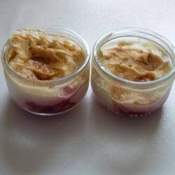 American Fast Dessert with Raspberry Cream and Yoghurt Dessert