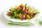 American Barbecued Baby Octopus Salad With Mango Salsa And Chilli Lime Dressing Recipe Dinner