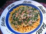 American Salmon and Spinach Pasta Dinner