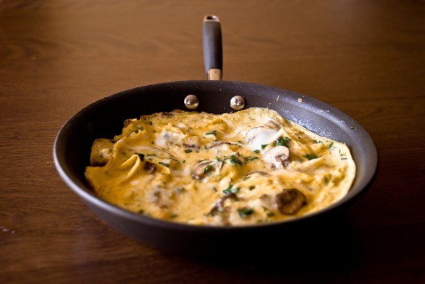 American Cheese Frittata With Mushrooms and Dill Appetizer