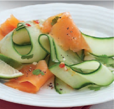 Japanese Cucumber Salad with Smoked Salmon Appetizer