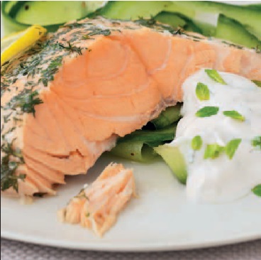 Canadian Salmon Salad with Mint Yogurt Dressing Appetizer