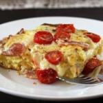 American Bacon and Egg Casserole with Tomatoes Dinner