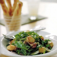 Canadian Salad Vvith Mini Rolls Appetizer